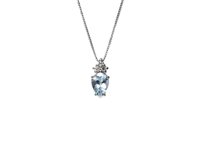 Collana Promesse Donna in Oro bianco Acquamarina 0.33 Ct PA18 - PA18